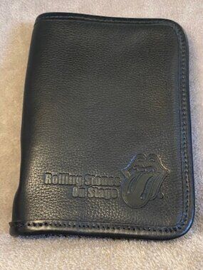 ROLLING STONES Bigger Bang Tour Roots Blk Leather Wallet/Passport COLLECTOR ITEM